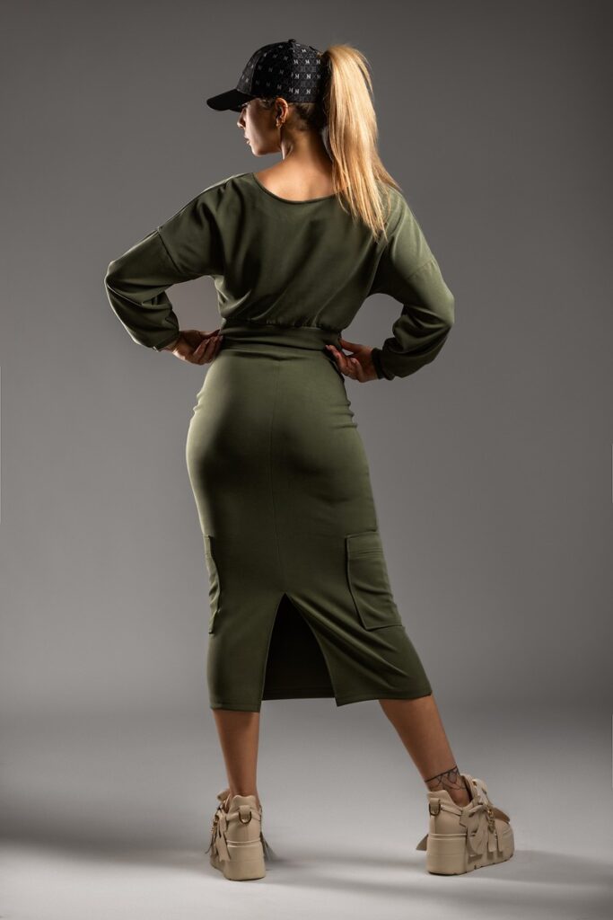 Imperial Olive Urban Beauty: Spódnica Drape Urban Beauty: Bluza Dual Mode Czapka 1Nasty Crew